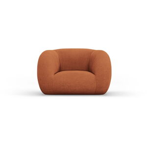Pomarańczowy fotel z materiału bouclé Essen – Cosmopolitan Design