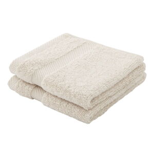 Kremowy ręcznik bawełniany z jedwabiem 30x30 cm - Bianca