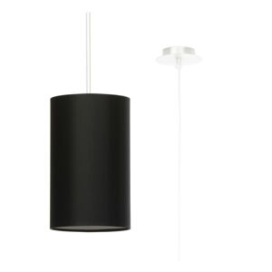 Czarna lampa wisząca z tekstylnym kloszem ø 15 cm Volta – Nice Lamps