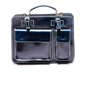 Niebieska skórzana torebka Luisa Vannini