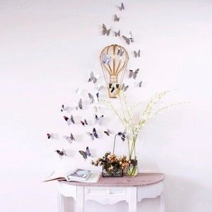 Zestaw 12 naklejek 3D Ambiance Mirror Butterflies