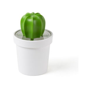 Biało-zielony pojemnik w kształcie kaktusa Qually&CO Cacnister