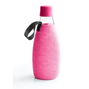 Różowy pokrowiec na szklaną butelkę ReTap, 800 ml