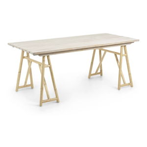 Stół z naturalnego rattanu La Forma Creassy, 180x85 cm