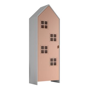 Biała/różowa szafa dziecięca z litego drewna sosnowego 37x172 cm Casami Bruges – Vipack