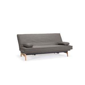 Ciemnoszara rozkładana sofa ze zdejmowanym obiciem Innovation Aslak Elegant Flashtex Dark Grey, 92x200 cm