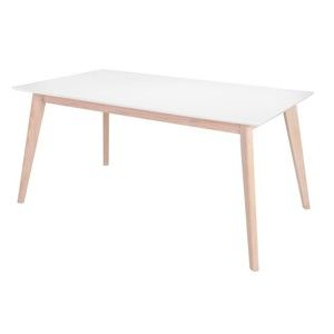 Biały stół do jadalni z nogami z drewna dębowego Interstil Century, dł. 160 cm
