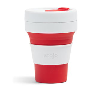 Biało-czerwony składany kubek Stojo Pocket Cup, 355 ml
