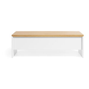 Biały/naturalny stolik w dekorze dębu 60x110 cm Abilen – Kave Home