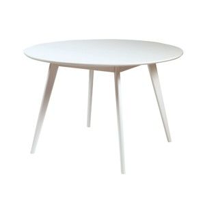 Biały stół do jadalni z drewna brzozowego Rowico YuRAi , ∅ 115 cm