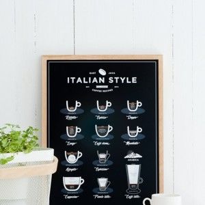 Plakat Italian Style Coffee 50x70 cm