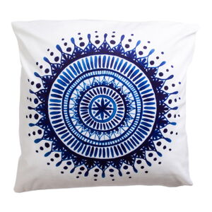 Niebiesko–biała poduszka dekoracyjna 45x45 cm Mandala – JAHU collections