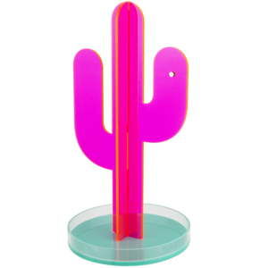 Różowy dekoracyjny stojak na zdjęcia w kształcie kaktusa Le Studio Cactus