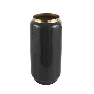 Czarny wazon z detalem w złotej barwie PT LIVING Flare, wys. 27 cm