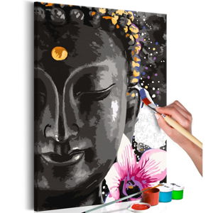 Zestaw płótna, farb i pędzli DIY Artgeist Buddha and Flower, 60x40 cm