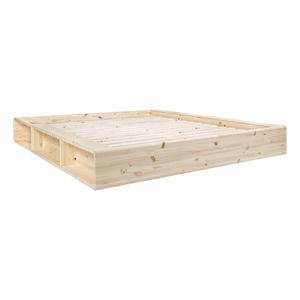 Łóżko dwuosobowe z litego drewna ze schowkiem Karup Design Ziggy, 180x200 cm