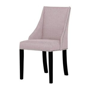 Krzesło w różowopudrowej barwie z czarnymi nogami Ted Lapidus Maison Patchouli