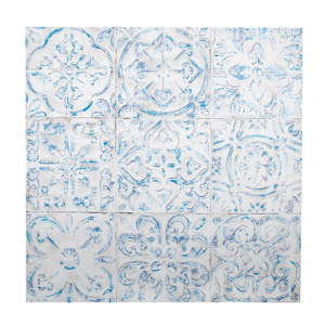 Niebiesko-biała dekoracja wisząca Dakls, 100x100 cm