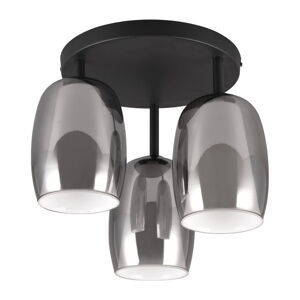 Lampa sufitowa w czarno-srebrnym kolorze ze szklanym kloszem ø 14 cm Barret – Trio Select