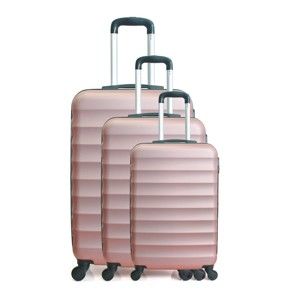 Zestaw 3 różowych walizek na kółkach Hero Jakarta