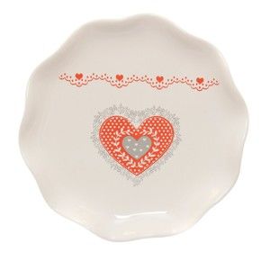 Ceramiczny talerz na tort Kasanova Heart, ø 21 cm