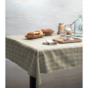 Obrus Linen Couture Yellow Vichy, 140x140 cm