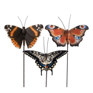 Wbijane dekoracje ogrodowe z żywicy polimerowej zestaw 3 szt. Butterfly – Esschert Design