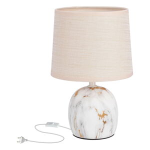 Kremowa lampa stołowa z tekstylnym kloszem (wysokość 25 cm) Adelina – Candellux Lighting
