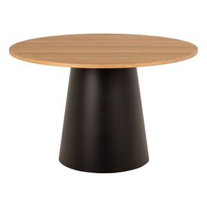 Czarny/naturalny okrągły stół z blatem w dekorze dębu ø 120 cm Soli – Actona
