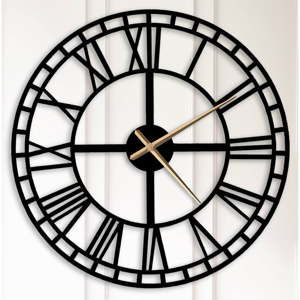 Czarny metalowy zegar ścienny Bertha