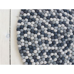 Ciemnoszary wełniany dywan kulkowy Wooldot Ball Rugs, ⌀ 120 cm