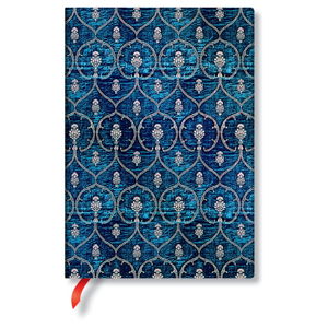 Niebieski notes w linie z twardą oprawą Paperblanks Blue Velvet, 144 str.