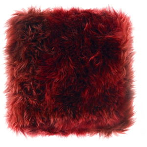 Czerwona poduszka z owczej skóry Royal Dream Sheepskin, 45x45 cm