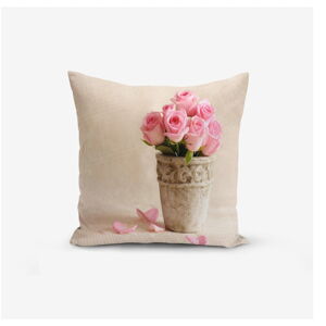 Poszewka na poduszkę z domieszką bawełny Minimalist Cushion Covers Pink Rose, 45x45 cm