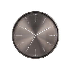 Ciemnoszary metalowy zegar Karlsson Distinct, ø 40 cm