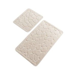 Zestaw 2 beżowych bawełnianych dywaników łazienkowych Confetti Bathmats Lino Rock