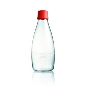 Czerwona butelka ReTap ze szkła z dożywotnią gwarancją, 800 ml