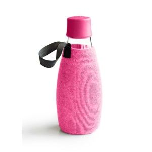 Różowy pokrowiec na szklaną butelkę ReTap z dożywotnią gwarancją, 500 ml