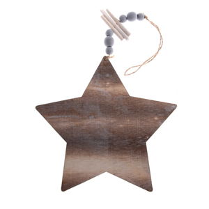 Drewniana ozdoba wisząca w kształcie gwiazdy Dakls, dł. 22,5 cm