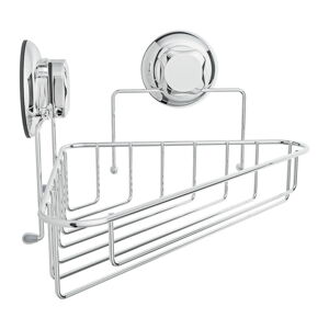 Srebrna narożna samoprzylepna metalowa półka łazienkowa Bestlock Bath – Compactor