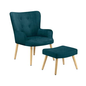 Fotel z zielonego i niebieskiego aksamitu Coco - Støraa