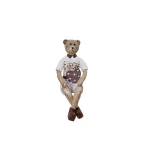Drewniana dekoracja w kształcie niedźwiadka Ego Dekor, wys. 15 cm