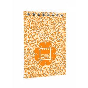 Pomarańczowy notatnik A7 Makenotes Paisley One, 64 stron
