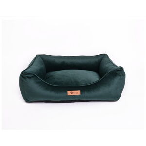 Łóżko aksamitne ciemnozielone 65x50 cm Royal - Petsy
