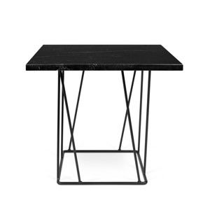 Czarny stolik marmurowy z czarnymi nogami TemaHome Helix, 50 cm