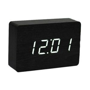 Czarny budzik LED Gingko Brick Click Clock