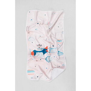 Biało-różowy bawełniany ręcznik dziecięcy 50x90 cm Pilot – Foutastic