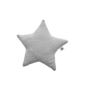 Szara lniana poduszka dziecięca w kształcie gwiazdki BELLAMY Velvet