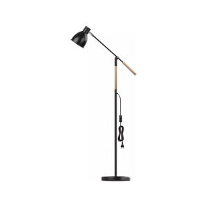 Czarna lampa stojąca z metalowym kloszem (wys. 150 cm) Edward – EMOS