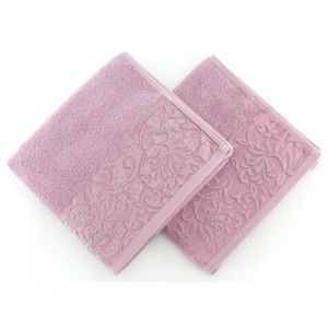Zestaw 2 ręczników ze 100% bawełny Burumcuk Dusty Rose, 50x90 cm
